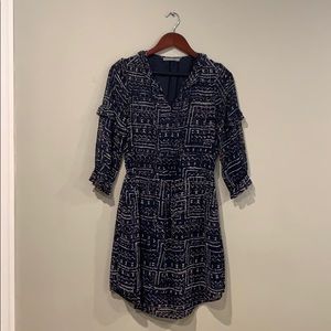 3/4 sleeved mini dress tie from pockets